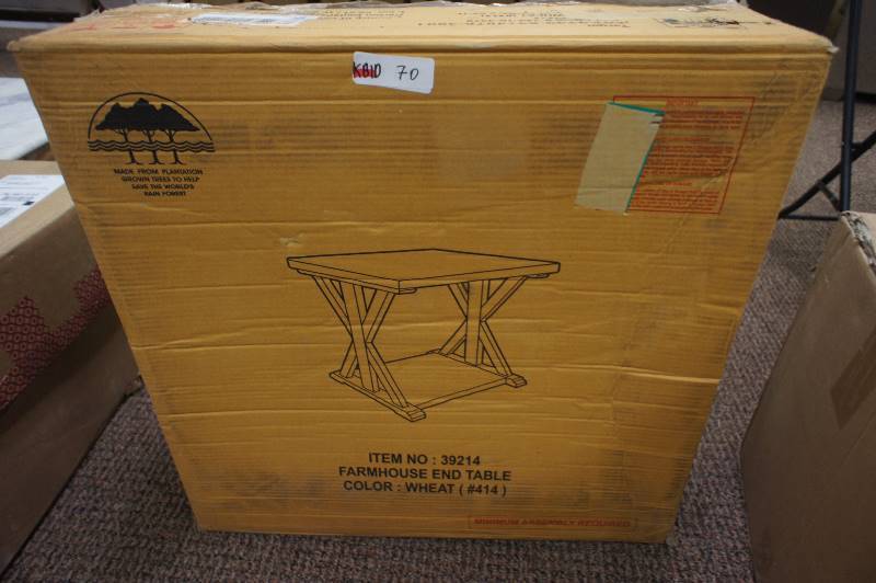 lot 70 image: In (Damaged) Box Harvester End Table - Wood - Beekman 1802 FarmHouse