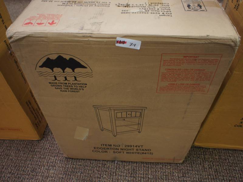 lot 74 image: In box Edgerton Cottage Nightstand White