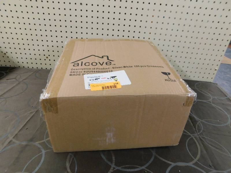 Alcove 100pc Silver-White Ornaments, MSRP $13.99