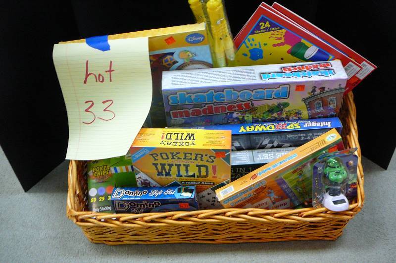lot 33 image: Misc Educational Games and Wicker basket
