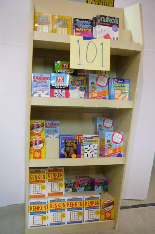 lot 101 image: Games, Books lot  240 with Rack