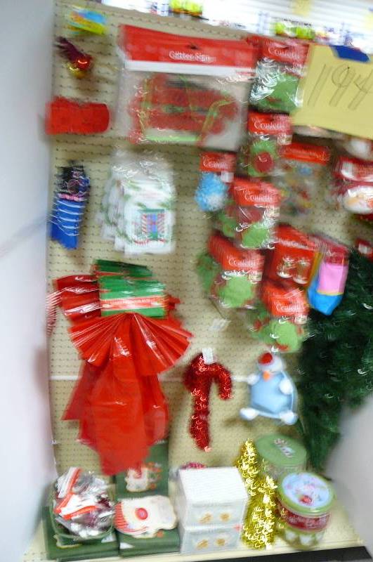 lot 194 image: Xmas Signs,  Santa Doorknob Decorations, Party candles