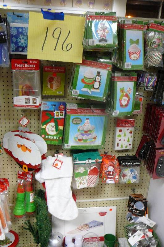 lot 196 image: Santa Face, Xmas Stockings, Santa wall plaque, Xmas treat Sacks