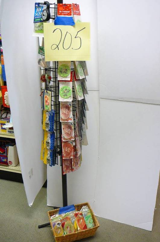 lot 205 image: Assorted Air Fresheners and baskets With Rack