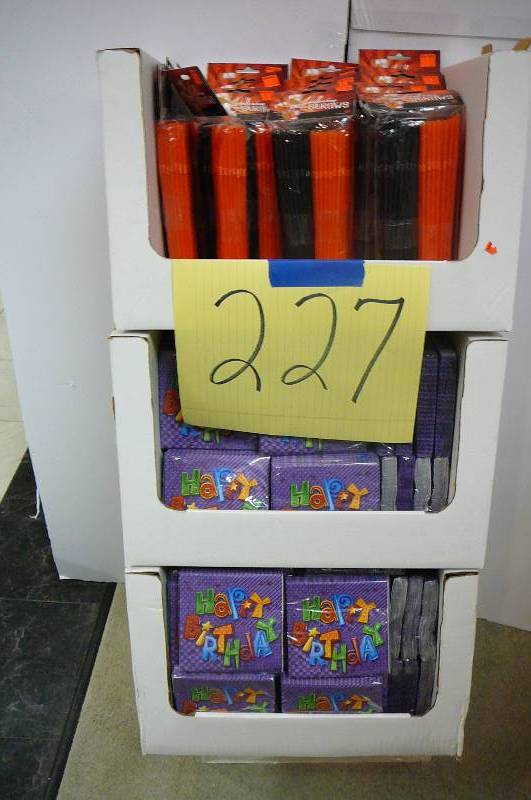 lot 227 image: Happy BD Napkins, Straws