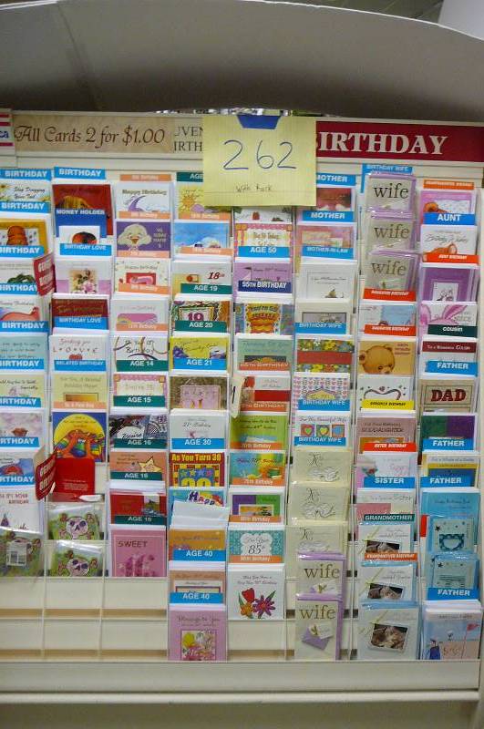 lot 262 image: Birthday cards 800 with rack