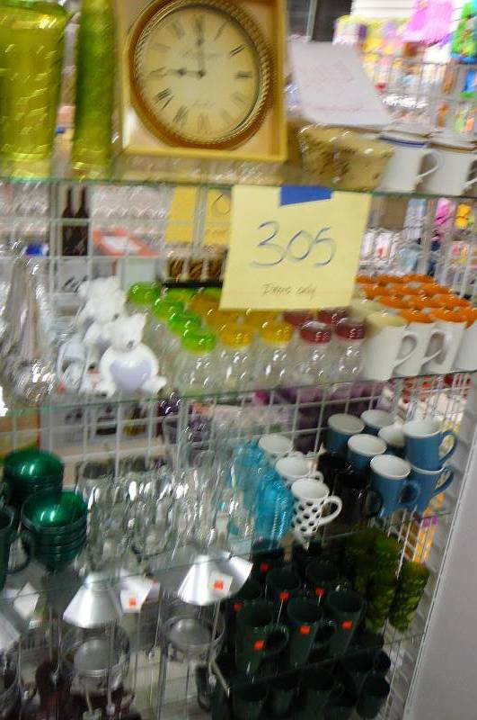 lot 305 image: Glass canisters, Candle holders, Stemware, Items Only