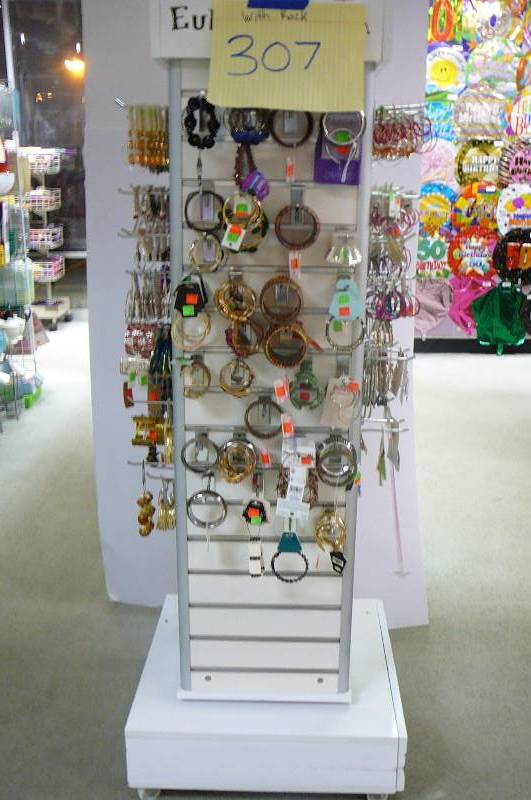 lot 307 image: Necklaces, Earring, Bracelets, Anklets, and Rack