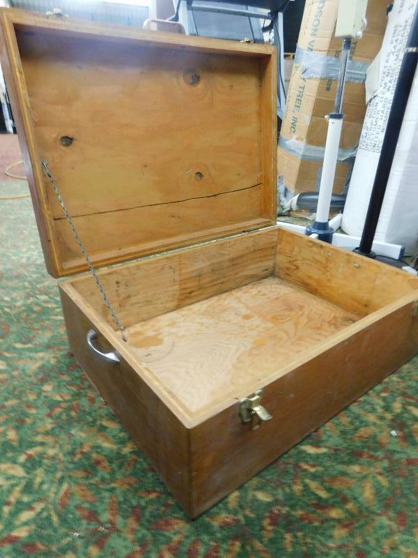 lot 68 image: HAND MADE WOODEN CHEST