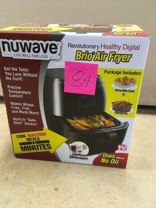 lot 84 image: NuWave 3-Qt Brio Air Fryer  open box never used