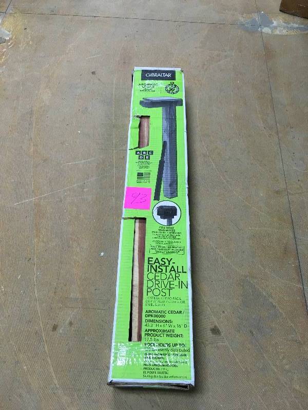 lot 93 image: Solar Group Easy Install Red Cedar Drive-In Post Kit New