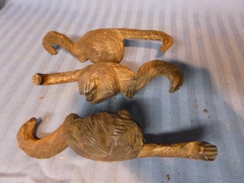 Hand Carved Monkeys