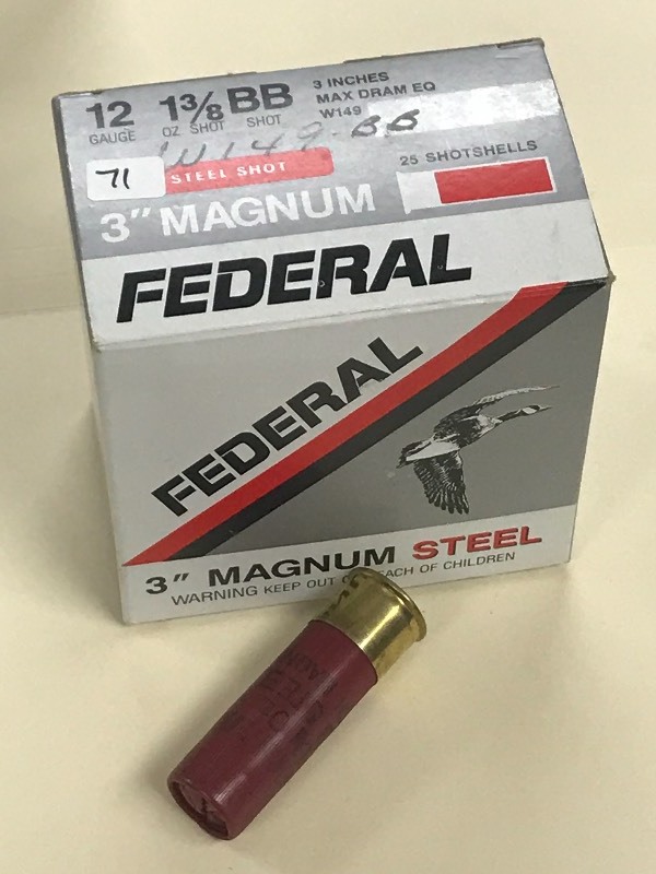 lot 71 image: (1) 25-Round Box Of Federal Steel S...