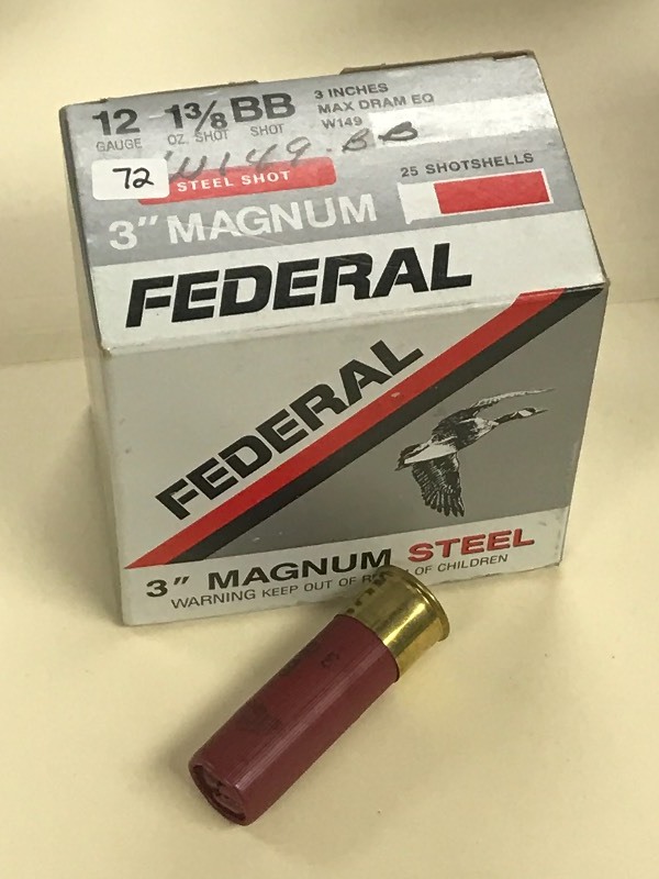 lot 72 image: (1) 25-Round Box Of Federal Steel S...