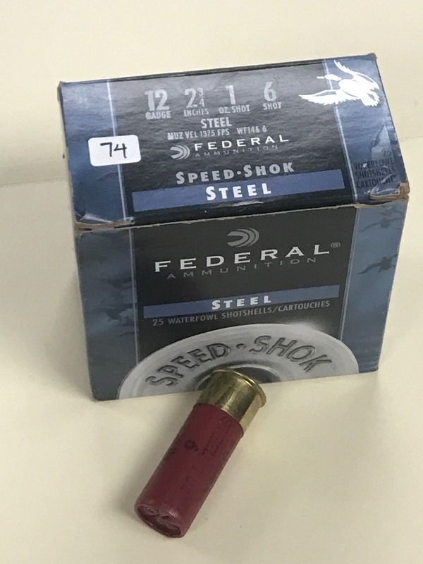 lot 74 image: (1) 25-Round Box Of Federal Speed-S...