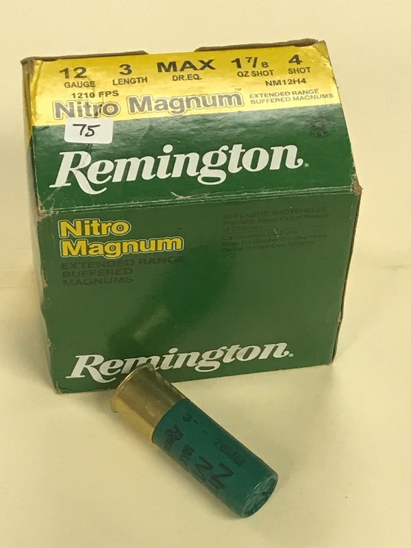 lot 75 image: (1) 25-Round Box Of Remington Nitro...