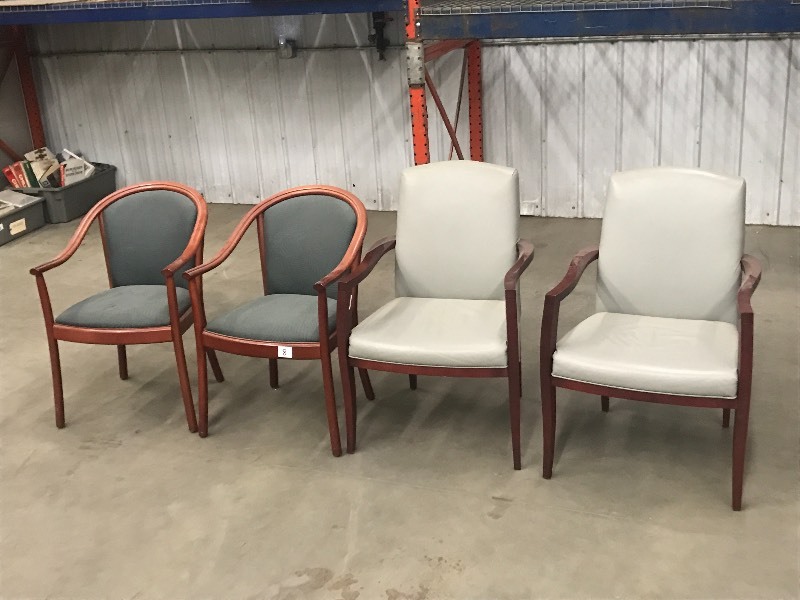 lot 8 image: (2) Sets Of Matching Wood-Frame Off...
