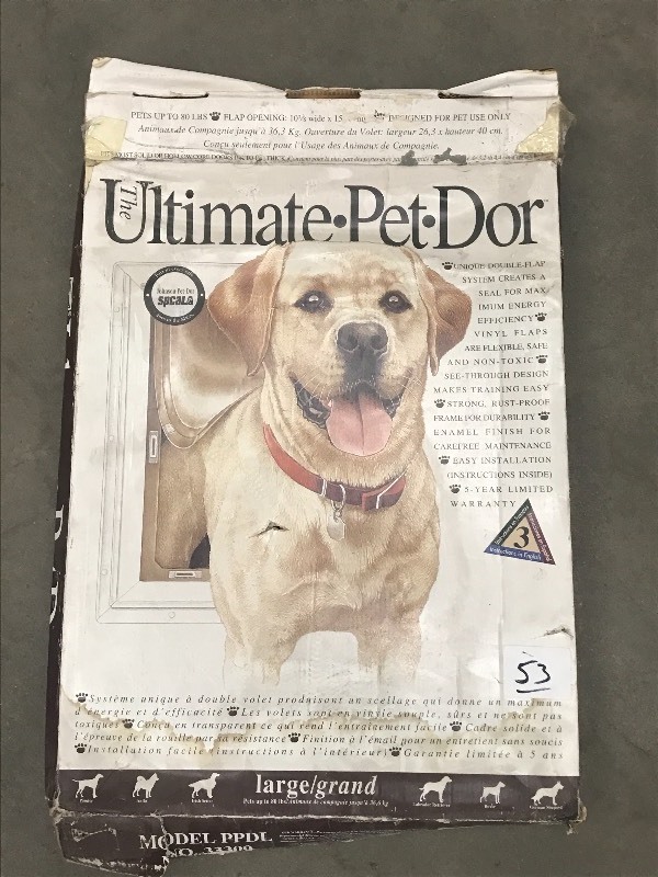 lot 53 image: Johnson 10 38 X 15 Pet Door Inse...