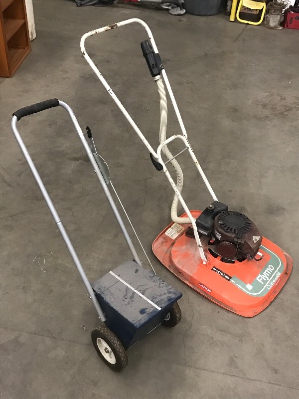lot 73 image: Lot Of (1) Vintage Flymo Lawn Mower...