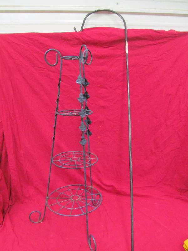 lot 61 image: plant stand ,Sheppard hook