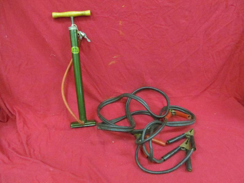lot 152 image: tire pump, jumper cables