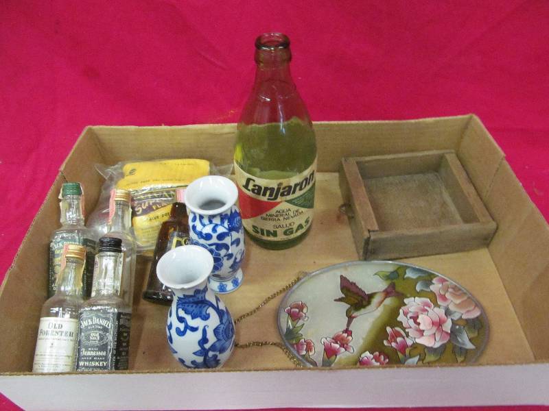lot 251 image: vintage miniature liquor bottles, vases sun catchers