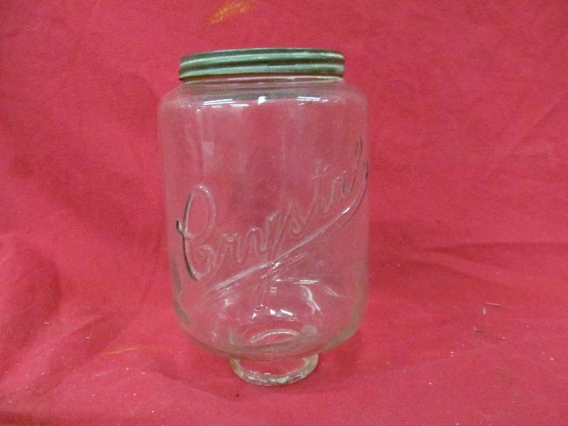 lot 280 image: Antique Crystal glass coffee grinder hopper
