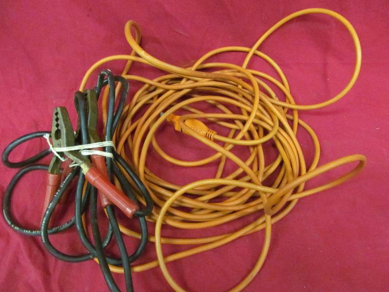 lot 295 image: jumper cables, extension cord