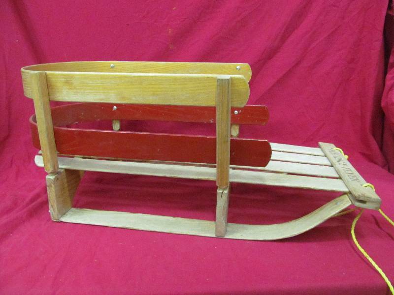 lot 297 image: vintage Flexible flyer toboggan