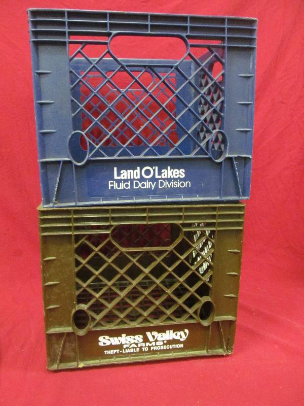 lot 309 image: vintage milk crates