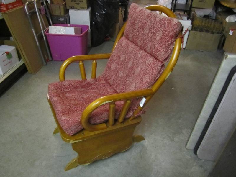 Wood Glider Chair with Cushion Work...