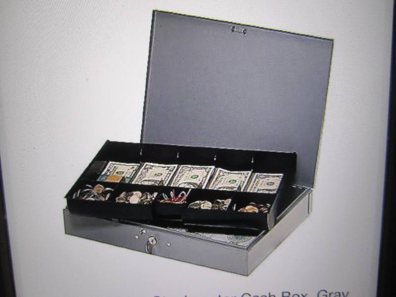 10 Compartment Cash Box with Lock O...