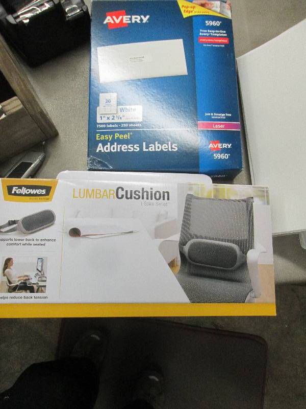 Fellowes Lumbar Cushion, Avery Addr...