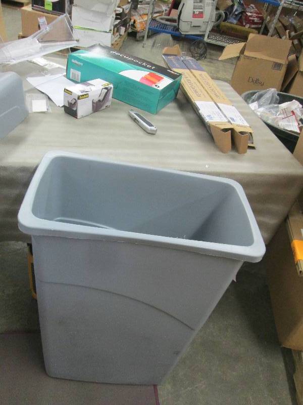 Large Grey Waste Basket, Deflecto D...