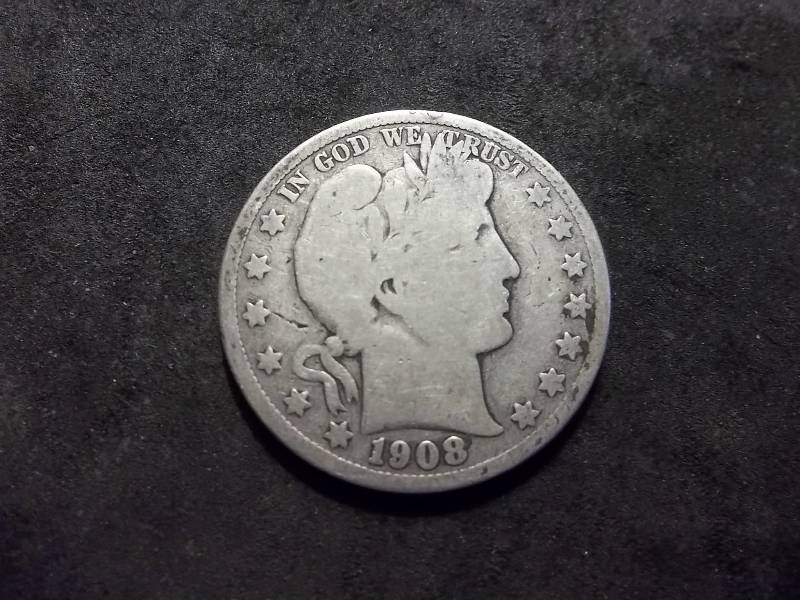 1908 S Barber Half Dollar