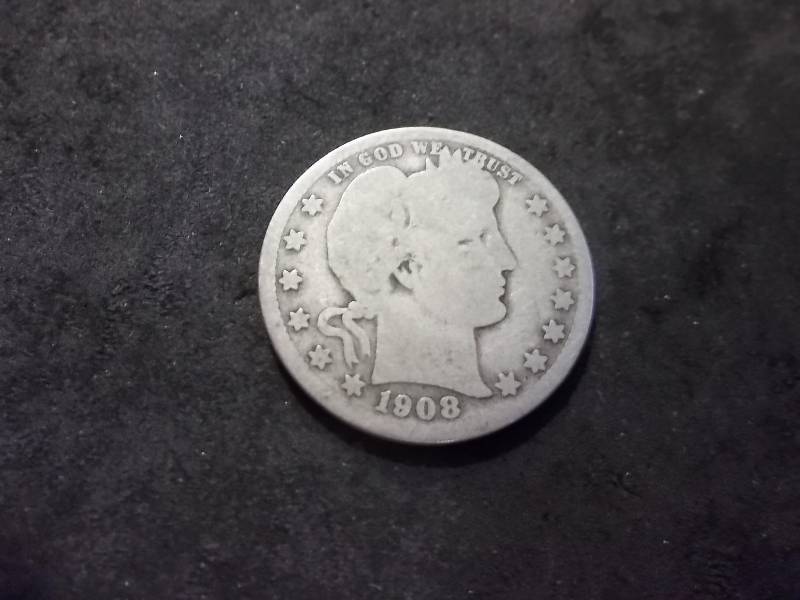 1908 O Barber Quarter