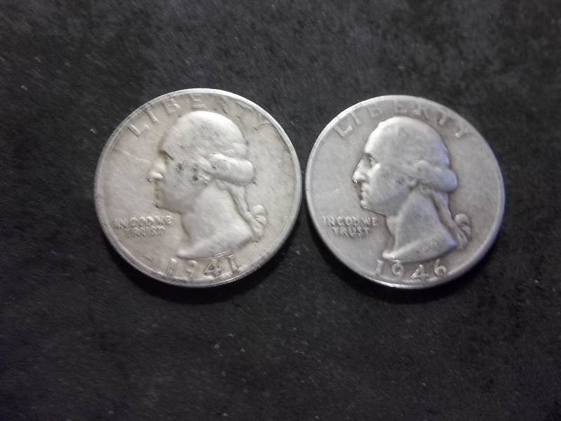 1941 D, 1946 D Washington Quarters
