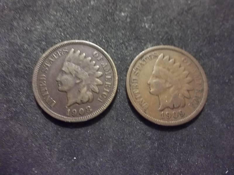 1908, 1909 Indian Head Cents