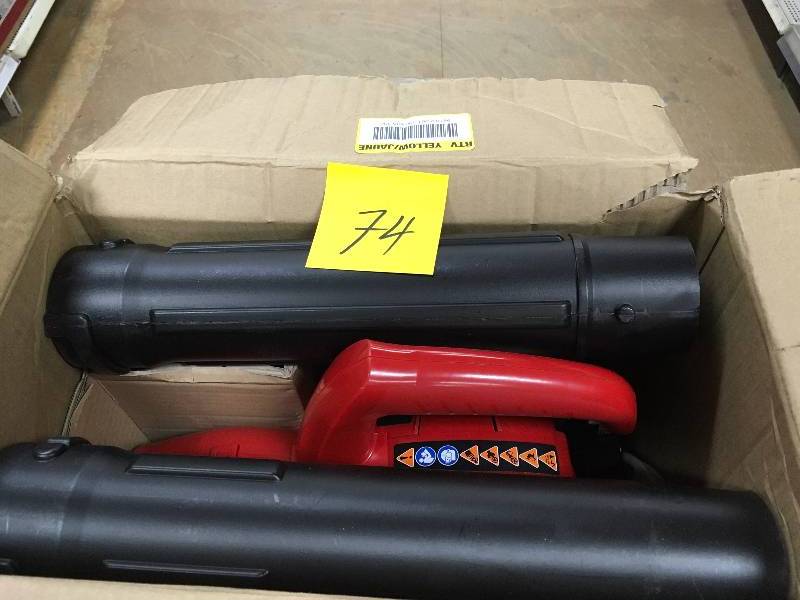 lot 74 image: Homelite 150 MPH 400 CFM 2-Cycle Handheld Gas Leaf  Blower - Open Box
