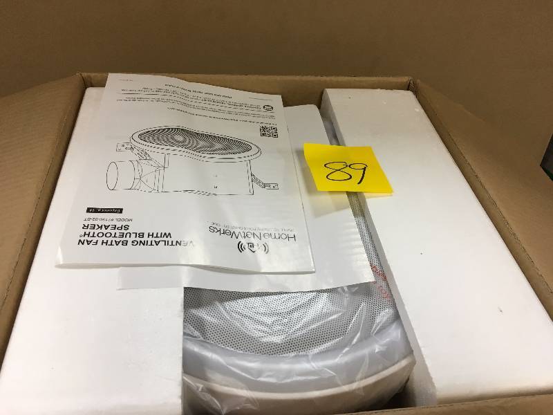 lot 89 image: Home Netwerks Ventilating Bath Fan With BlueTooth Speaker - Open Box