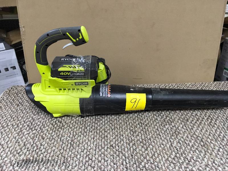 lot 91 image: Ryobi 40 Volt Lithium-Ion Leafblower - Open Box