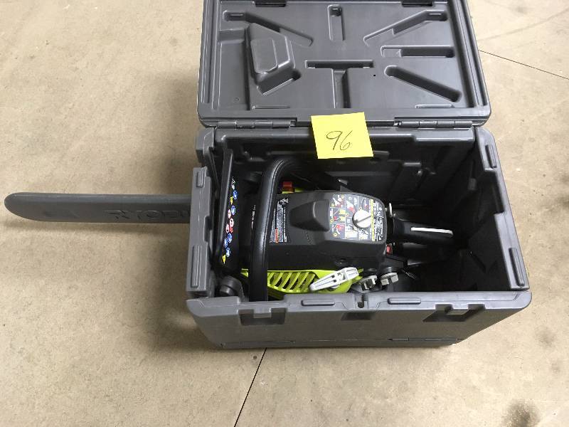 lot 96 image: Ryobi 16 in. Chainsaw with Case - Open Box