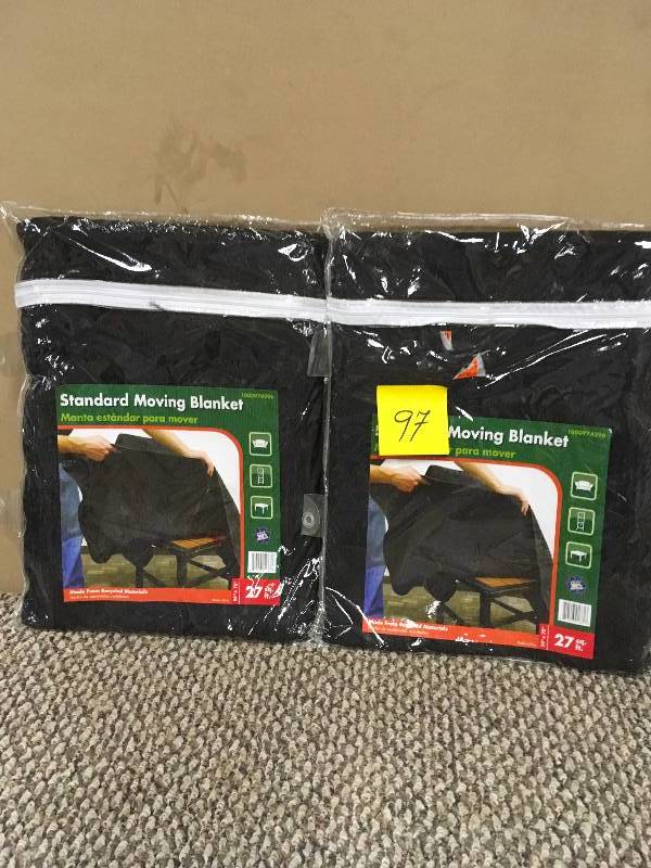 lot 97 image: Lot of 2- 27 in. Standard Moving Blankets - New