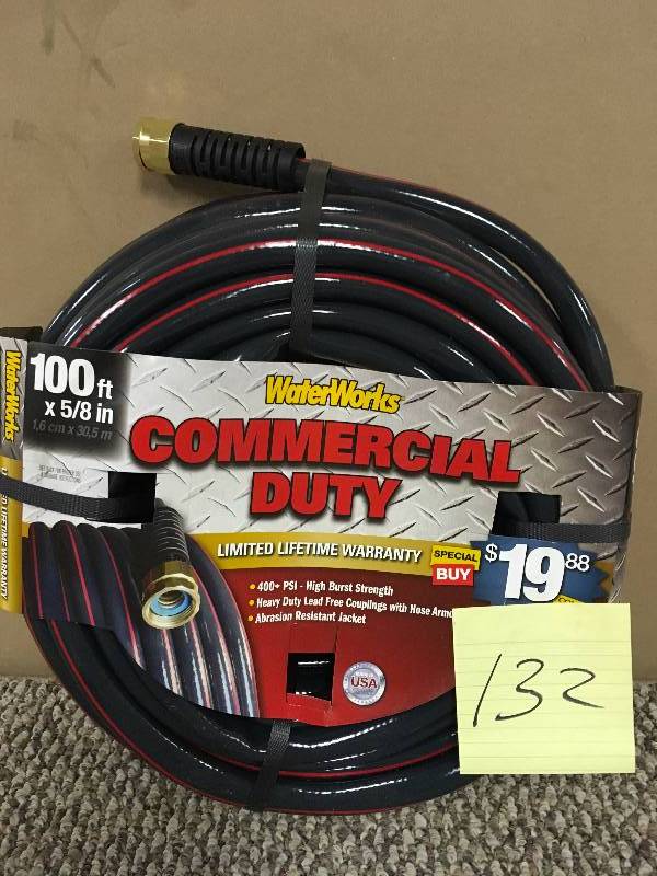 lot 132 image: WaterWorks Commercial Duty  100 FT. Garden Hose - Open Box