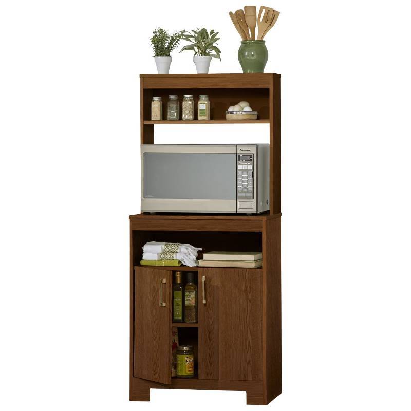 lot 201 image: Alcove Microwave Cart- Chestnut, MSRP $119.99