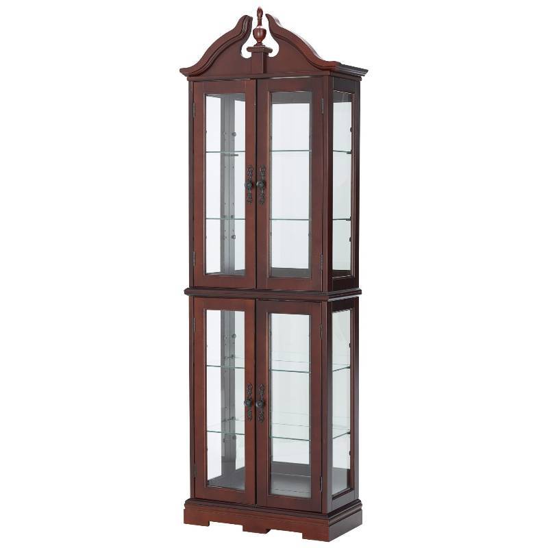 lot 205 image: Alcove Curio Cabinet- Cherry, MSRP $349.99