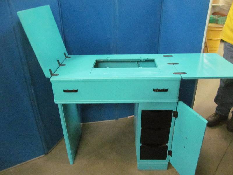 lot 248 image: Vintage repurposed sewing machine cabinet