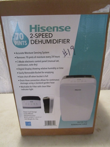 lot 19 image: Dehumidifier  - 70 pint