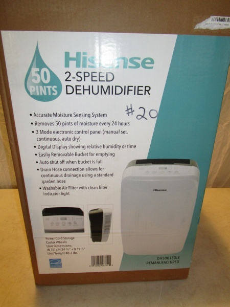 lot 20 image: Dehumidifier - 50 pint
