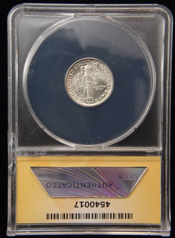 1941-S MERCURY SILVER DIME MS64FSB FULL SPLIT BANDS ANACS